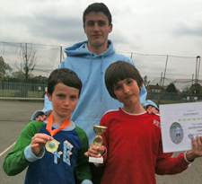 Winner Ivor and runner up of Orange Tournament with coach Dave